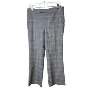 Zara Woman Black White Glen Plaid Flat Front Ankle Dress Pants Women's Size 6